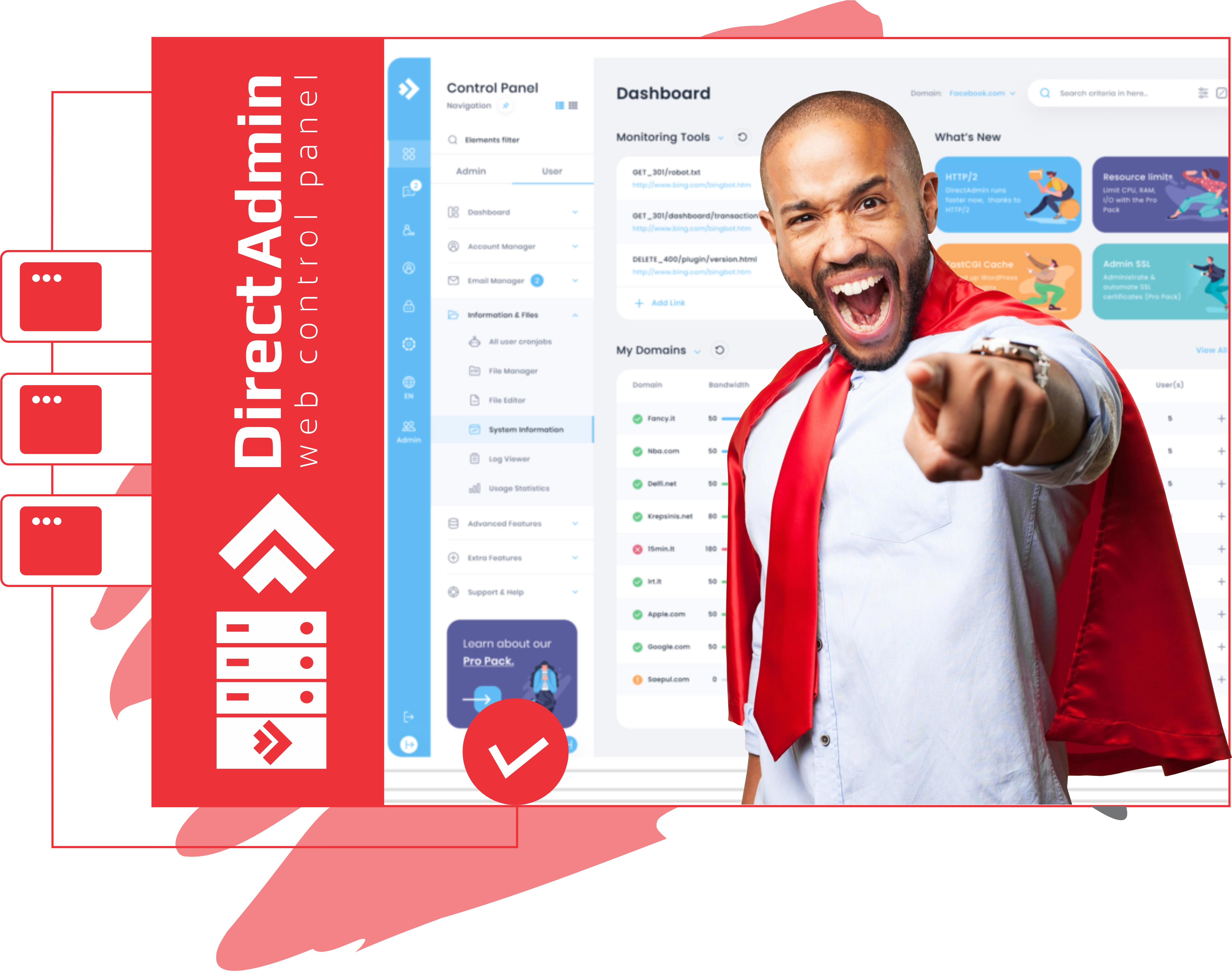 DirectAdmin's user-friendly interface is a key selling point.